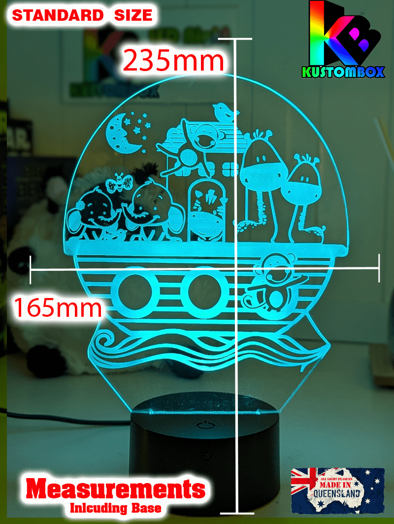 Noahs Ark Animals Personalised LED Night Light Kids Custom Name Bedroom Lamp - KustomboxNight Lights & Ambient LightingKustomboxStandard Light - Personalised name