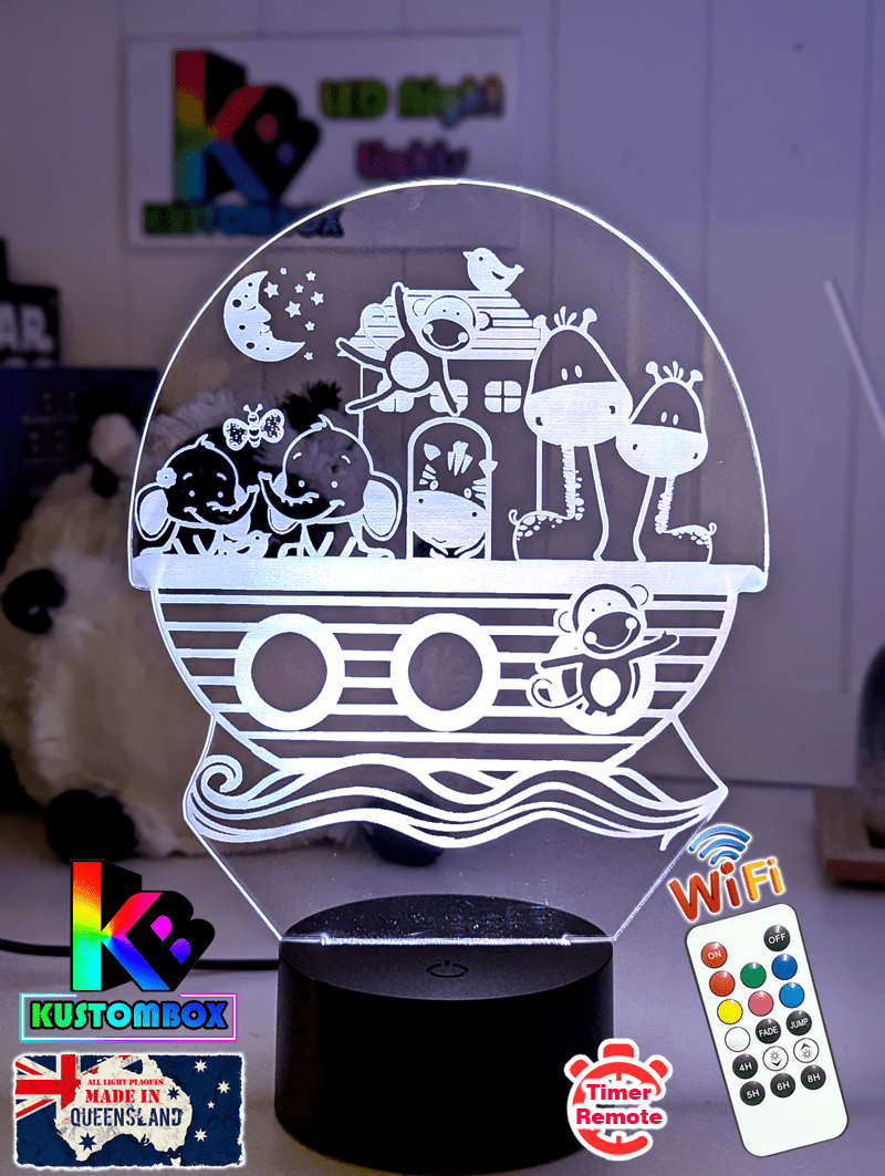 Noahs Ark Animals Personalised LED Night Light Kids Custom Name Bedroom Lamp - KustomboxNight Lights & Ambient LightingKustomboxStandard Light