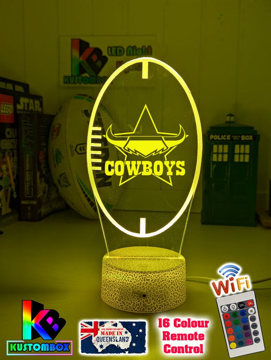 North Qld Cowboys Rugby League Club 3D LED Night Light - KustomboxNight Lights & Ambient LightingKustomboxStandard Size
