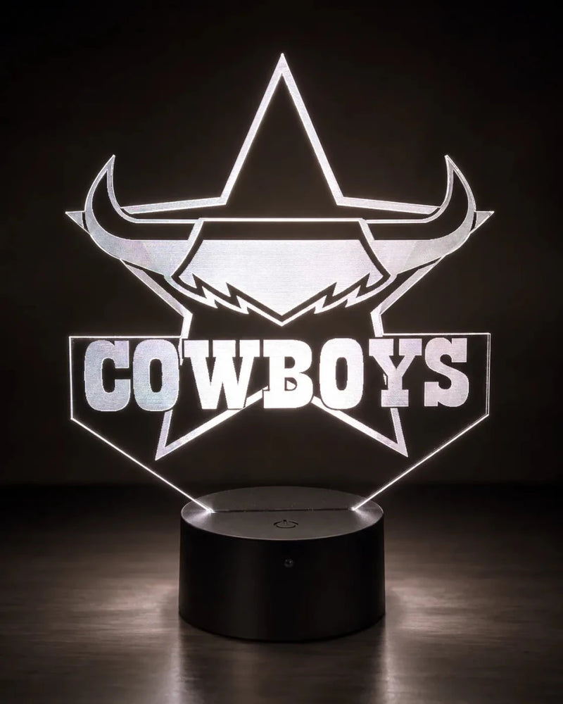 North Queensland Cowboys Rugby League 3D LED Night Light Personalised Name Lamp 16 Colour Remote - KustomboxRuby LeagueKustomboxStandard size