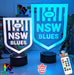 NSW Blues New Logo Banner Rugby League Football LED Night Light Room Lamp Mancave - KustomboxNight Lights & Ambient LightingKustomboxStandard Black Base