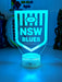 NSW Blues New Logo Banner Rugby League Football LED Night Light Room Lamp Mancave - KustomboxNight Lights & Ambient LightingKustomboxStandard Black Base