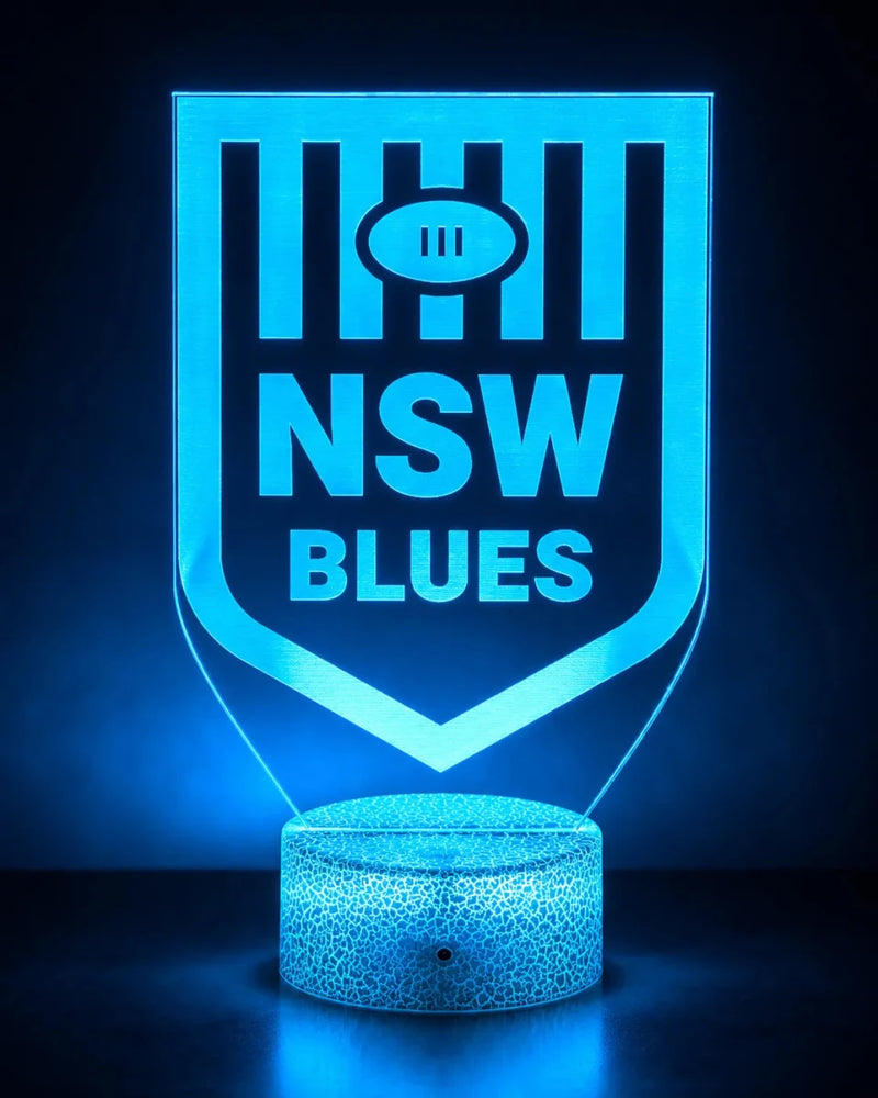 NSW Blues State of Origin Personalised New 3D LED Night Light Logo Custom Name Lamp - KustomboxNight Lights & Ambient LightingKustomboxStandard Size