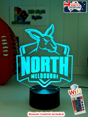 Nth Melbourne Kangaroos  3D LED lamp with 16-colour light modes and remote.
