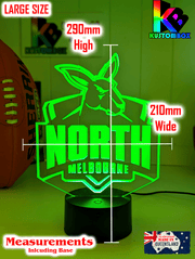 Nth Melbourne Kangaroos 3D LED night light large size lamp measurement