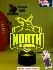 Nth Melbourne Kangaroos 3D LED lamp with 16-colour remote control – adjustable brightness and fade