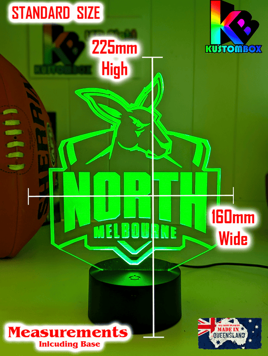 Nth Melbourne Kangaroos Football Club 3D LED Night Light - KustomboxNight Lights & Ambient LightingKustomboxStandard Size