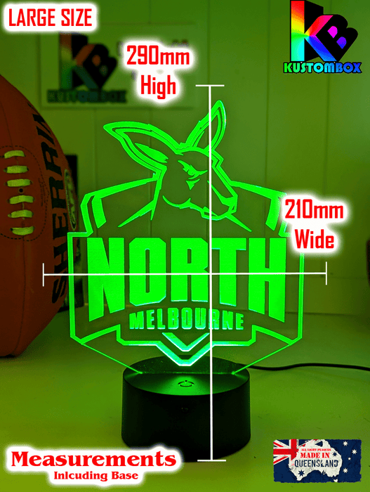 Nth Melbourne Kangaroos Football Club 3D LED Night Light - KustomboxNight Lights & Ambient LightingKustomboxStandard Size