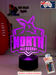 Nth Melbourne Kangaroos Football Club 3D LED Night Light - KustomboxNight Lights & Ambient LightingKustomboxStandard Size