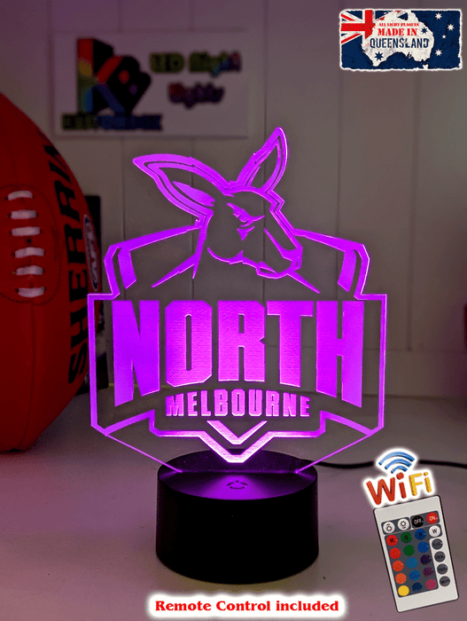 Nth Melbourne Kangaroos Football Club 3D LED Night Light - KustomboxNight Lights & Ambient LightingKustomboxStandard Size