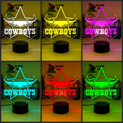 North Queensland Cowboys logo 3D acrylic light with 16-colour remote, ideal NRL gift for bedroom or bar, colour choice