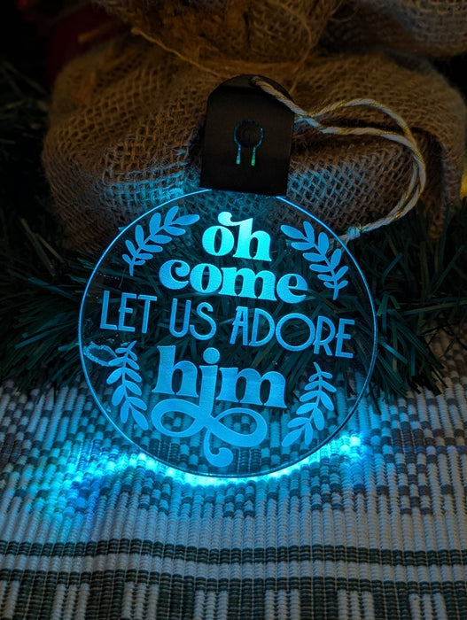Oh Come Let Us Adore Him Bauble 3d LED Night Light Decoration - KustomboxNight Lights & Ambient LightingKustomboxBauble - Standard Size
