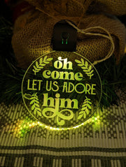 Oh Come Let Us Adore Him Bauble 3d LED Night Light Decoration - KustomboxNight Lights & Ambient LightingKustomboxBauble - Standard Size