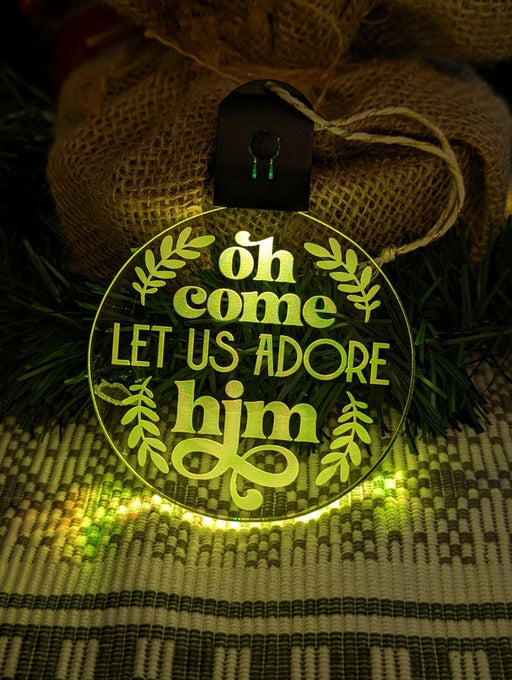 Oh Come Let Us Adore Him Bauble 3d LED Night Light Decoration - KustomboxNight Lights & Ambient LightingKustomboxBauble - Standard Size