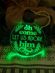 Oh Come Let Us Adore Him Bauble 3d LED Night Light Decoration - KustomboxNight Lights & Ambient LightingKustomboxBauble - Standard Size