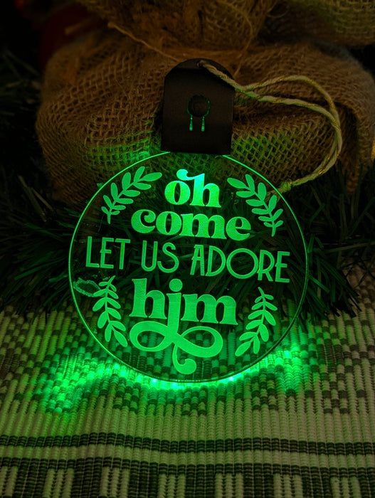 Oh Come Let Us Adore Him Bauble 3d LED Night Light Decoration - KustomboxNight Lights & Ambient LightingKustomboxBauble - Standard Size
