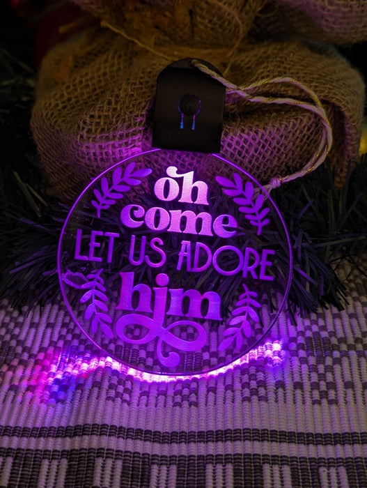 Oh Come Let Us Adore Him Bauble 3d LED Night Light Decoration - KustomboxNight Lights & Ambient LightingKustomboxBauble - Standard Size