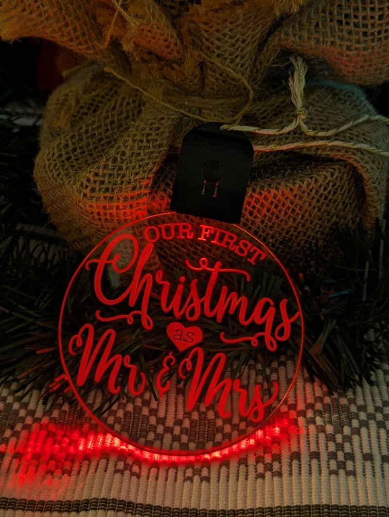 Our First Christmas as Mr & Mrs Personalised Name Tree Bauble Light Decoration - KustomboxNight Lights & Ambient LightingKustomboxBauble - Standard Size