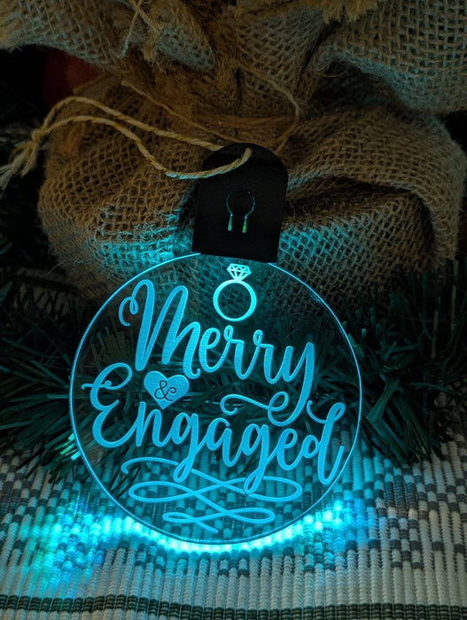 Our First Christmas Engaged Personalised Name Tree Bauble Light Decoration - KustomboxNight Lights & Ambient LightingKustomboxBauble - Standard Size