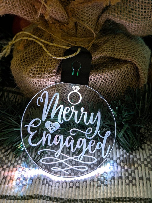 Our First Christmas Engaged Personalised Name Tree Bauble Light Decoration - KustomboxNight Lights & Ambient LightingKustomboxBauble - Standard Size