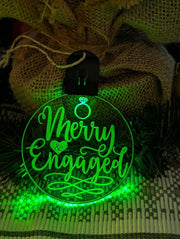 Our First Christmas Engaged Personalised Name Tree Bauble Light Decoration - KustomboxNight Lights & Ambient LightingKustomboxBauble - Standard Size