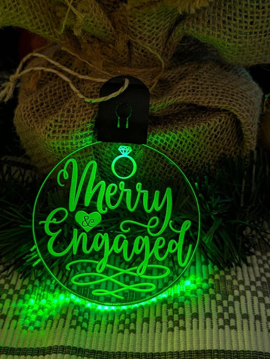 Our First Christmas Engaged Personalised Name Tree Bauble Light Decoration - KustomboxNight Lights & Ambient LightingKustomboxBauble - Standard Size