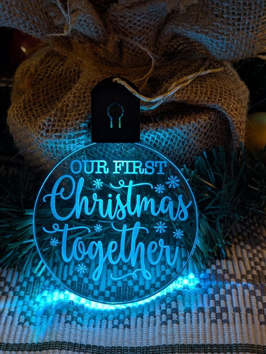 Our First Christmas Together Personalised Name Tree Bauble Light Decoration - KustomboxNight Lights & Ambient LightingKustomboxBauble - Standard Size