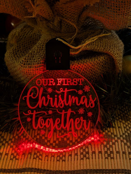 Our First Christmas Together Personalised Name Tree Bauble Light Decoration - KustomboxNight Lights & Ambient LightingKustomboxBauble - Standard Size