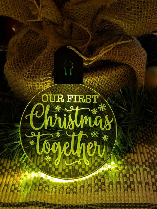Our First Christmas Together Personalised Name Tree Bauble Light Decoration - KustomboxNight Lights & Ambient LightingKustomboxBauble - Standard Size