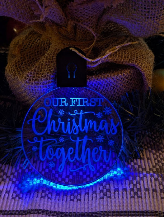 Our First Christmas Together Personalised Name Tree Bauble Light Decoration - KustomboxNight Lights & Ambient LightingKustomboxBauble - Standard Size