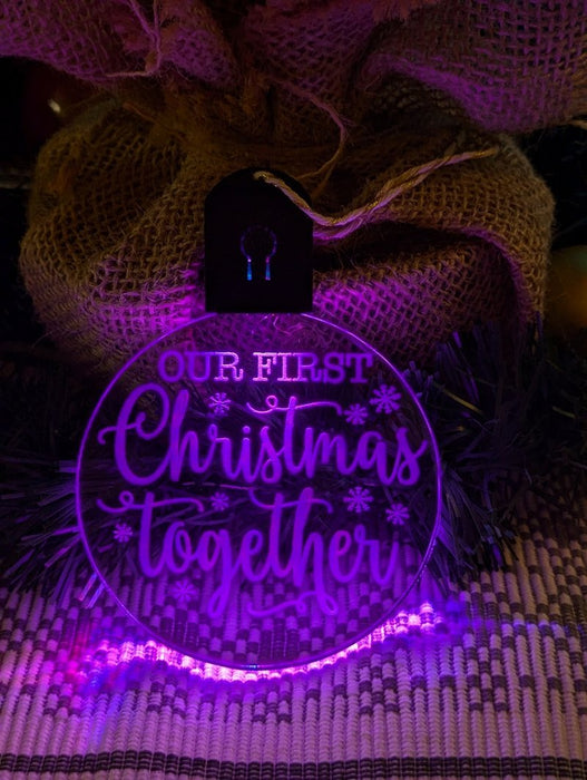 Our First Christmas Together Personalised Name Tree Bauble Light Decoration - KustomboxNight Lights & Ambient LightingKustomboxBauble - Standard Size