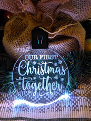 Our First Christmas Together Personalised Name Tree Bauble Light Decoration - KustomboxNight Lights & Ambient LightingKustomboxBauble - Standard Size