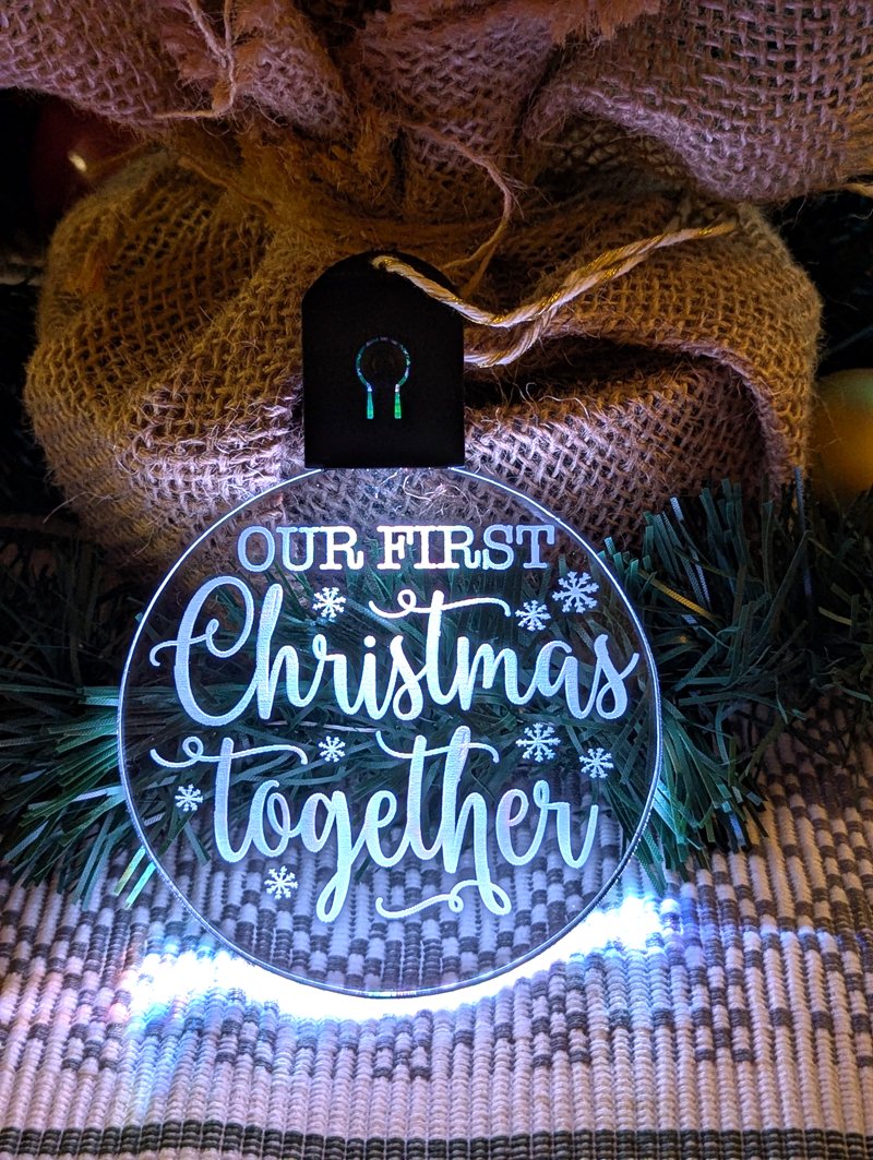 Our First Christmas Together Personalised Name Tree Bauble Light Decoration - KustomboxNight Lights & Ambient LightingKustomboxBauble - Standard Size