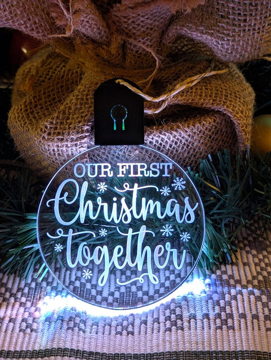 Our First Christmas Together Personalised Name Tree Bauble Light Decoration - KustomboxNight Lights & Ambient LightingKustomboxBauble - Standard Size