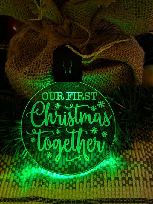 Our First Christmas Together Personalised Name Tree Bauble Light Decoration - KustomboxNight Lights & Ambient LightingKustomboxBauble - Standard Size