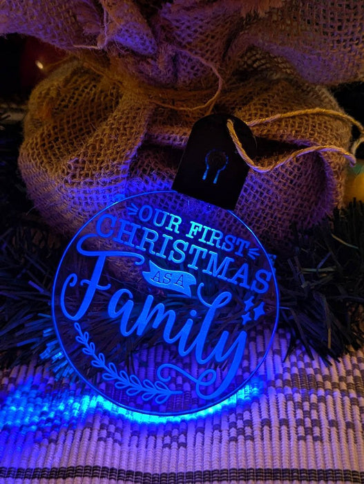 Our First Family Christmas Personalised Name Tree Bauble Light Decoration - KustomboxNight Lights & Ambient LightingKustomboxBauble - Standard Size