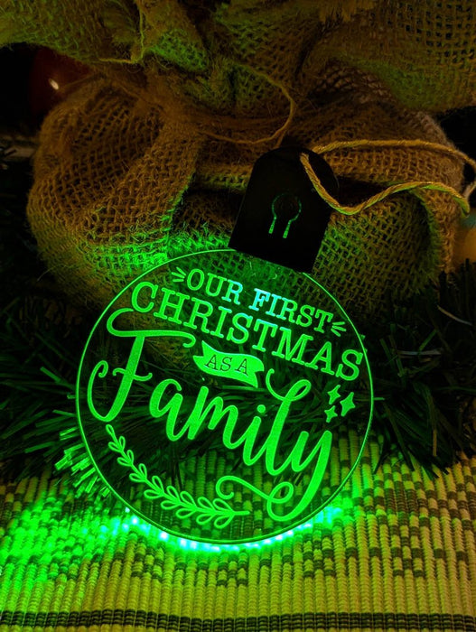 Our First Family Christmas Personalised Name Tree Bauble Light Decoration - KustomboxNight Lights & Ambient LightingKustomboxBauble - Standard Size
