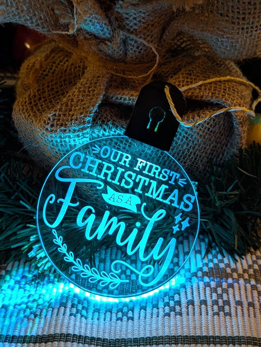 Our First Family Christmas Personalised Name Tree Bauble Light Decoration - KustomboxNight Lights & Ambient LightingKustomboxBauble - Standard Size