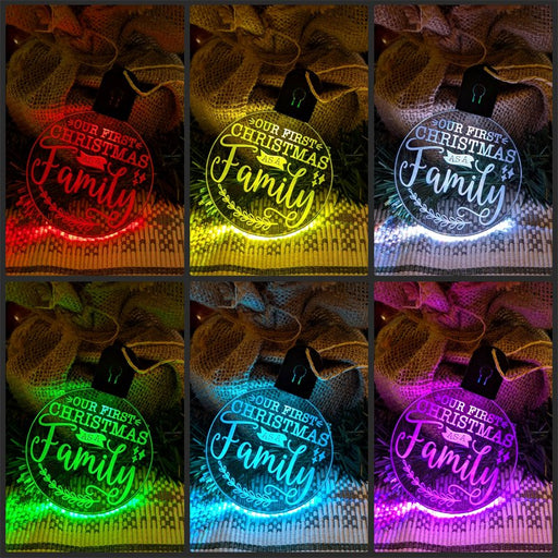 Our First Family Christmas Personalised Name Tree Bauble Light Decoration - KustomboxNight Lights & Ambient LightingKustomboxBauble - Standard Size