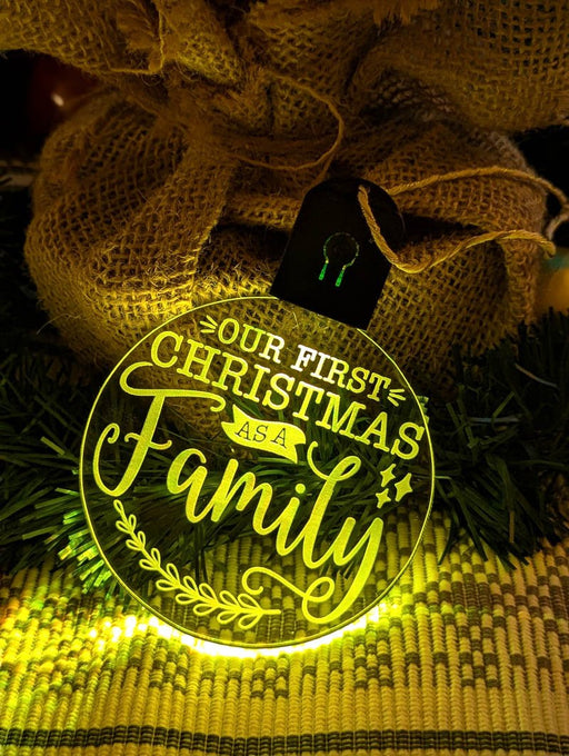 Our First Family Christmas Personalised Name Tree Bauble Light Decoration - KustomboxNight Lights & Ambient LightingKustomboxBauble - Standard Size