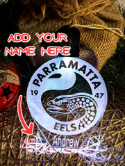 Parramatta eels Football Personalised Christmas Bauble 3D LED Light Decoration - KustomboxNight Lights & Ambient LightingKustomboxBauble - No Name
