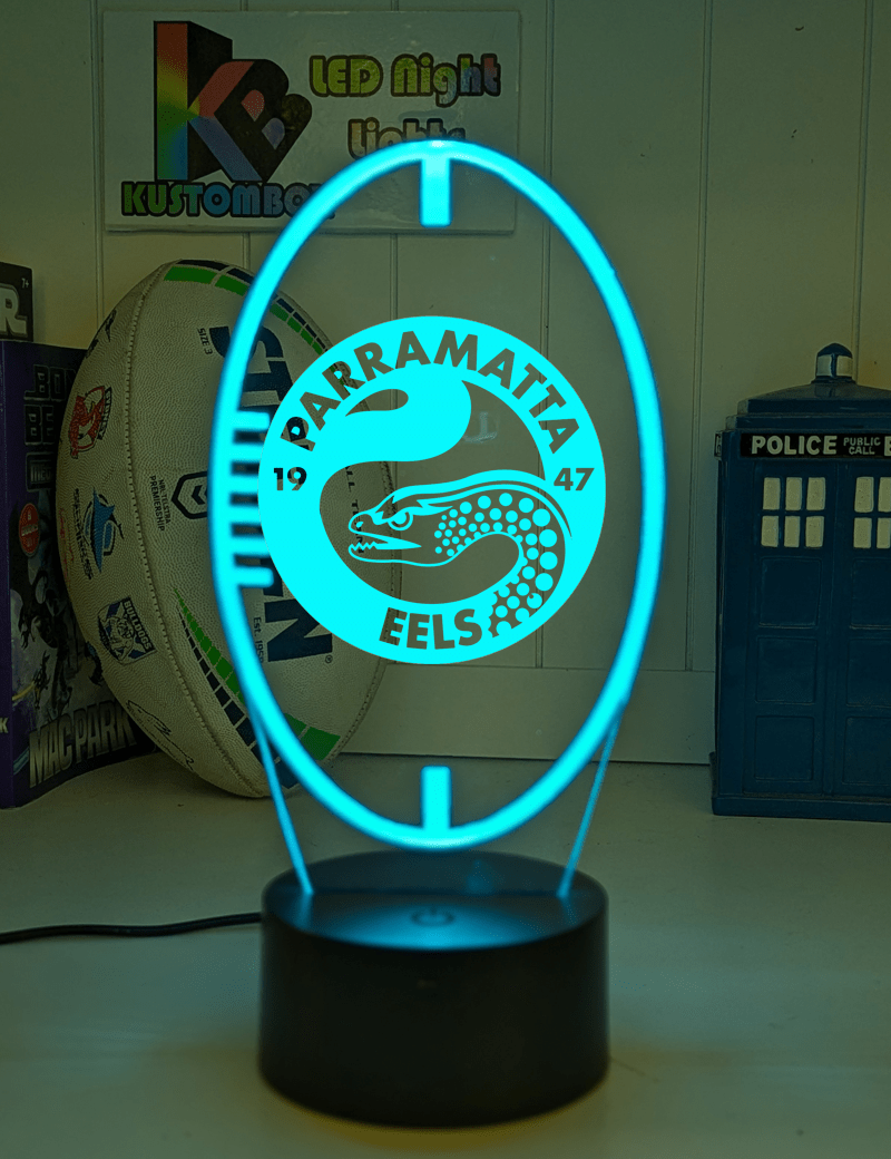 Parramatta Eels Rugby League Club 3D LED Night Light Lamp - KustomboxNight Lights & Ambient LightingKustomboxStandard Size