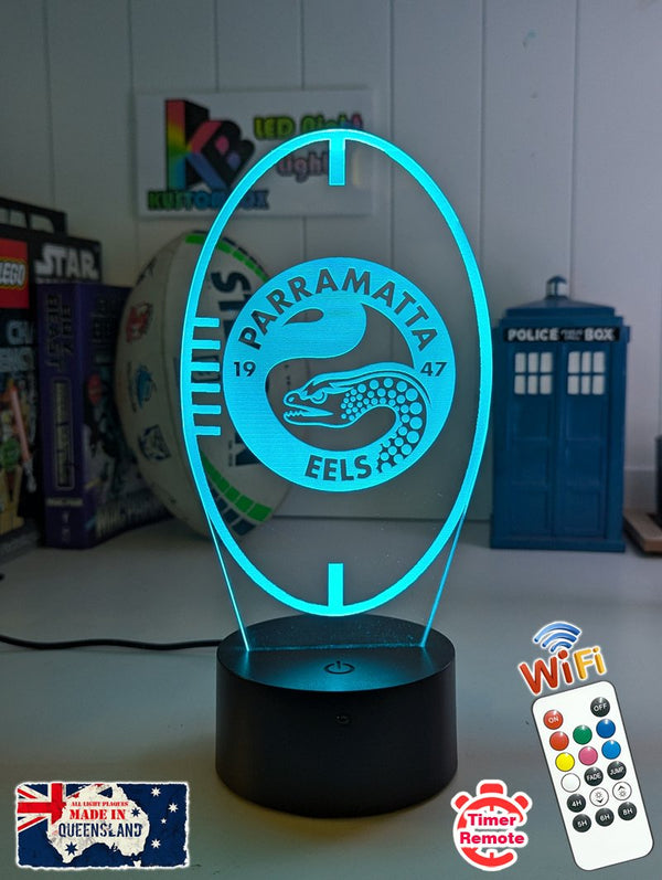 Parramatta Eels Rugby League Club 3D LED Night Light - KustomboxNight Lights & Ambient LightingKustomboxStandard Size