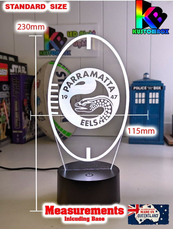 Parramatta Eels Rugby League Club 3D LED Night Light - KustomboxNight Lights & Ambient LightingKustomboxStandard Size