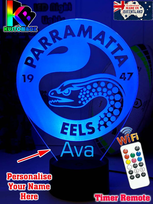 Parramatta EELS Rugby League Football Club 3D LED Night Light - KustomboxNight Lights & Ambient LightingKustomboxStandard Size