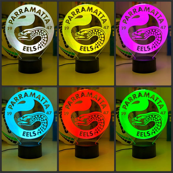 Parramatta EELS Rugby League Football Club 3D LED Night Light - KustomboxNight Lights & Ambient LightingKustomboxStandard Size