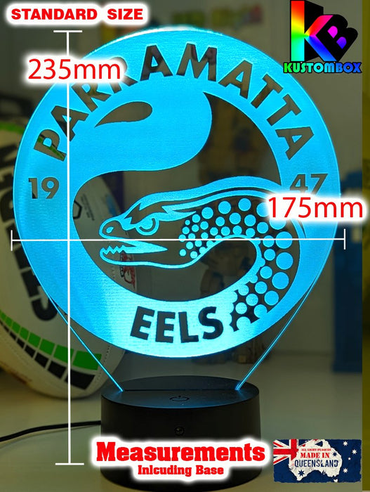 Parramatta EELS Rugby League Football Club 3D LED Night Light - KustomboxNight Lights & Ambient LightingKustomboxStandard Size
