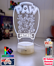 Paw Patrol Gang Personalised Name 3D LED Night Light Lamp - KustomboxNight Lights & Ambient LightingKustomboxStandard Size - No Name
