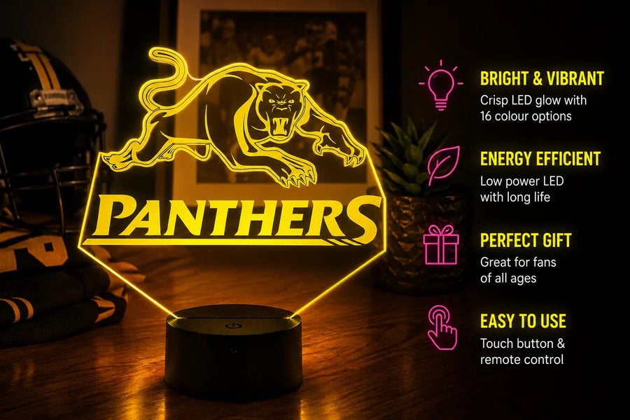 Penrith Panthers Personalised 3D LED Night Light Lamp
