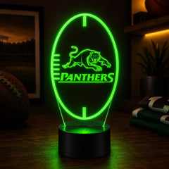 Penrith Panthers Ball Shaped Personalised 3D LED Night Light Lamp - KustomboxNight Lights & Ambient LightingKustomboxStandard SizeBlack 16 Colours + Remote